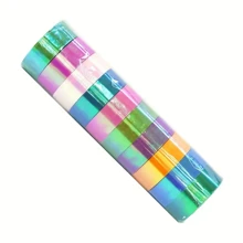 10卷激光閃粉紙膠帶,糖果色彩裝飾性黏著膠帶,適用於創意相簿、文具膠帶、禮品包裝、裝飾顏色貼紙、素材手工膠帶,禮品包裝 - 彩色 - 查看 5