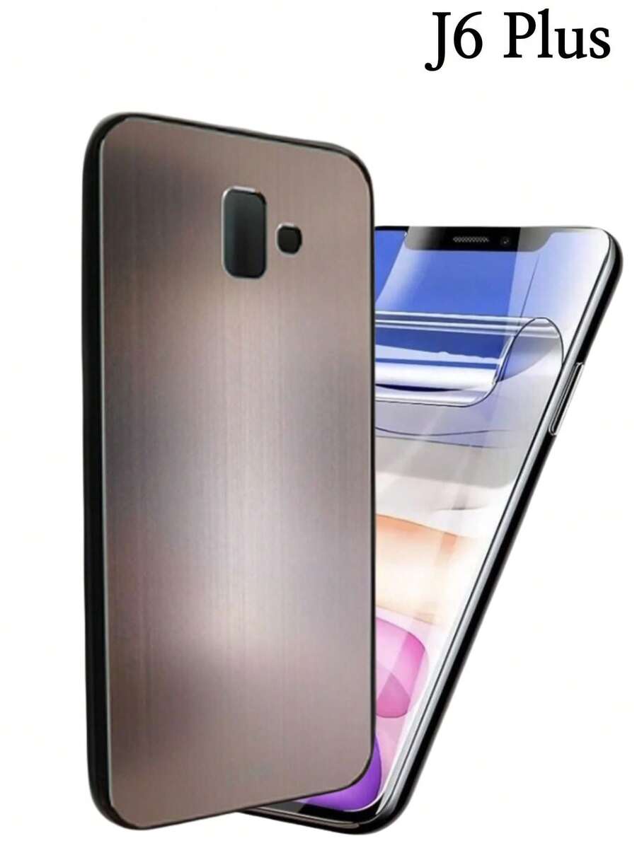 Funda Para Movil Para Galaxy J6 Plus Mas Mica Hidrogel Uso Rudo Aluminio Bumper Case - Oro rosa - Ver 1