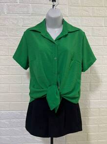 Women Blouses - Green - View 2