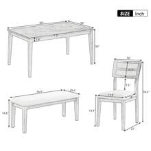 Nestfair Classic Style 6 - Piece Dining Set with 4 Upholstered Chairs and Bench