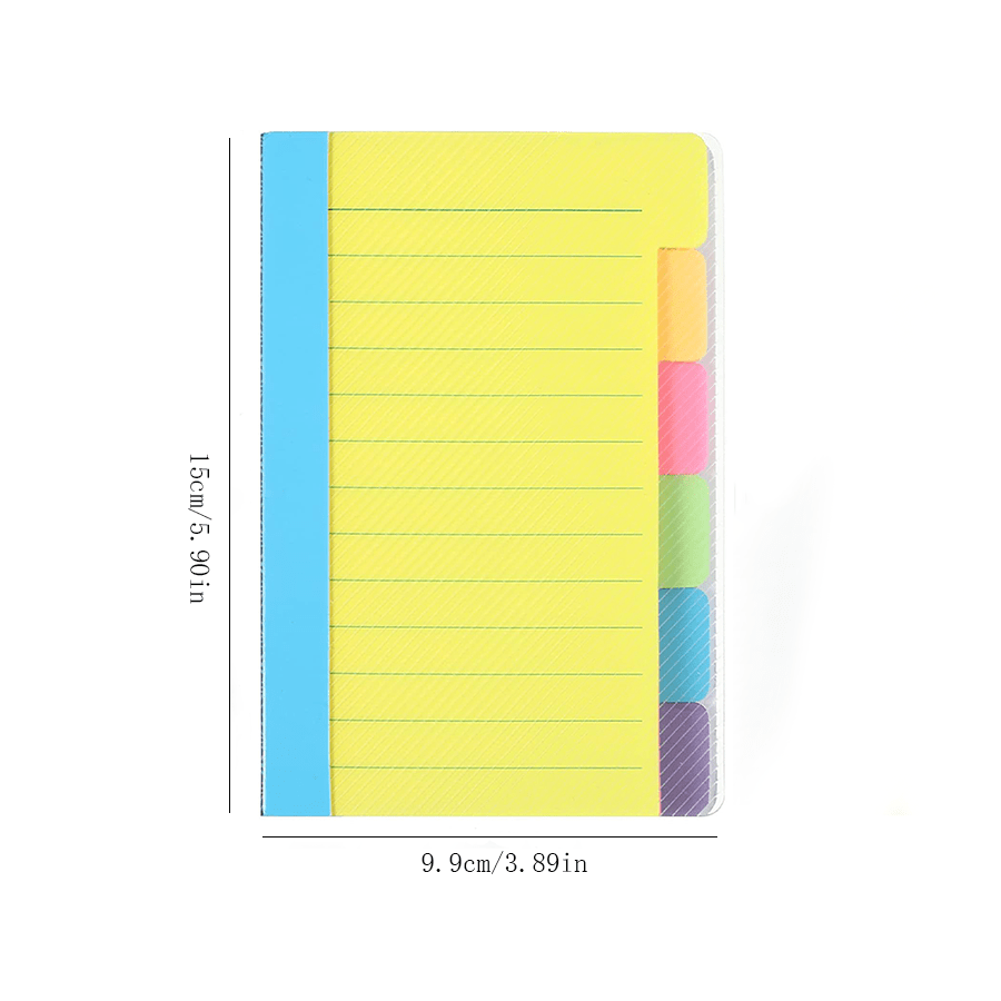 1 Notebook Of 60 Sticky Index Tabs In 6 Different Colors (10 Pages Per