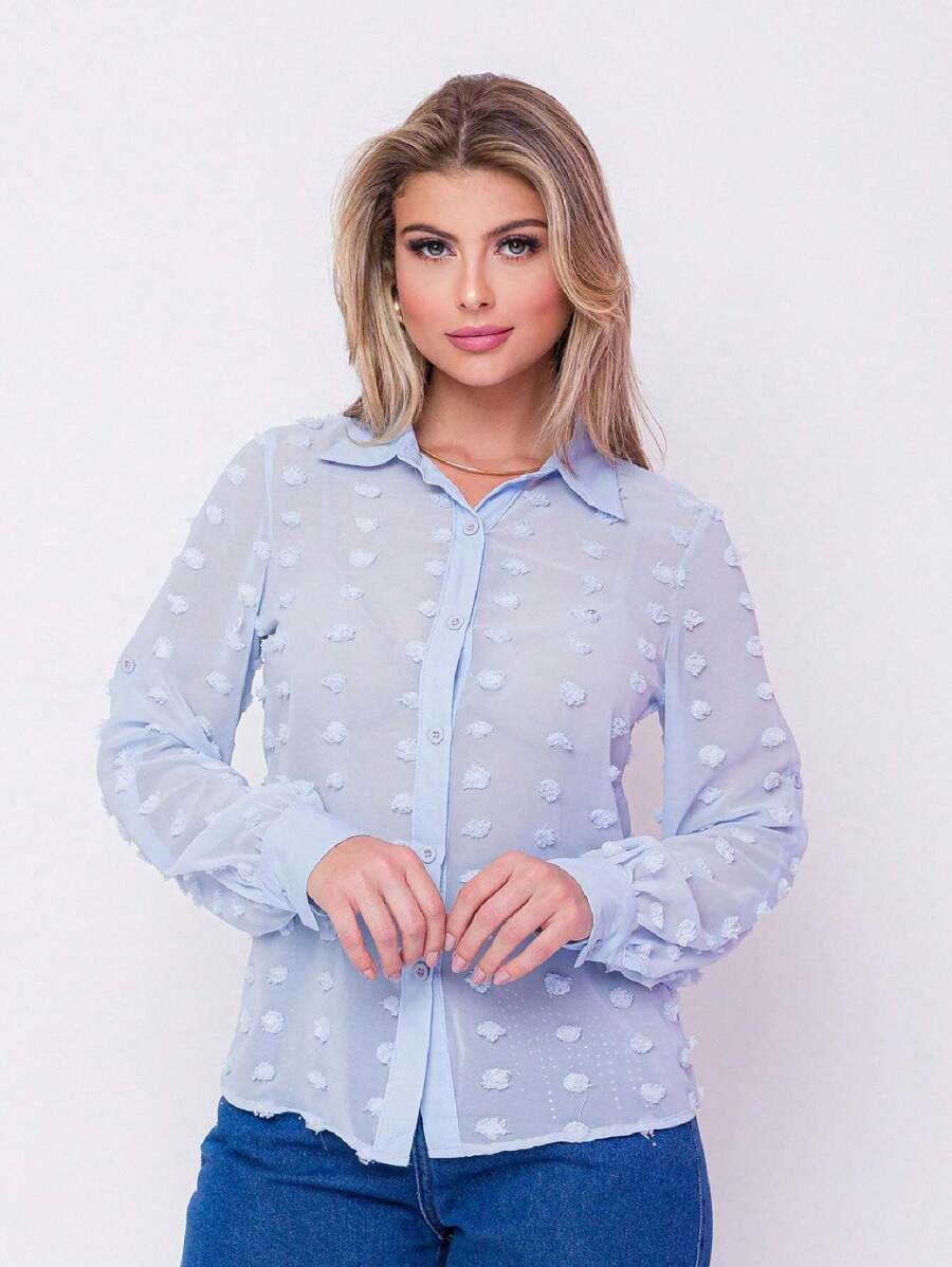 Women Blouses - Màu xanh nhạt - Xem 1