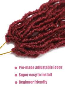 1 件裝新款 Faux Locs 鉤針頭髮,天然酒紅色柔軟 Lcos 鉤針頭髮,新款鉤針 Faux Locs 頭髮合成鉤針編織接發女式(酒紅色#) - 酒紅色 - 查看 4