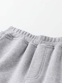 Annil 男童棉質針織休閒西褲，舒適、時尚、多用途，灰色 - 灰色 - 查看 5