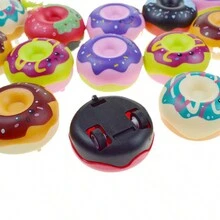 6pcs Random Color  Mini Pull Back Doughnut Model Car Toys Birthday Party Thanksgiving Christmas Gift - Multicolor - View 5