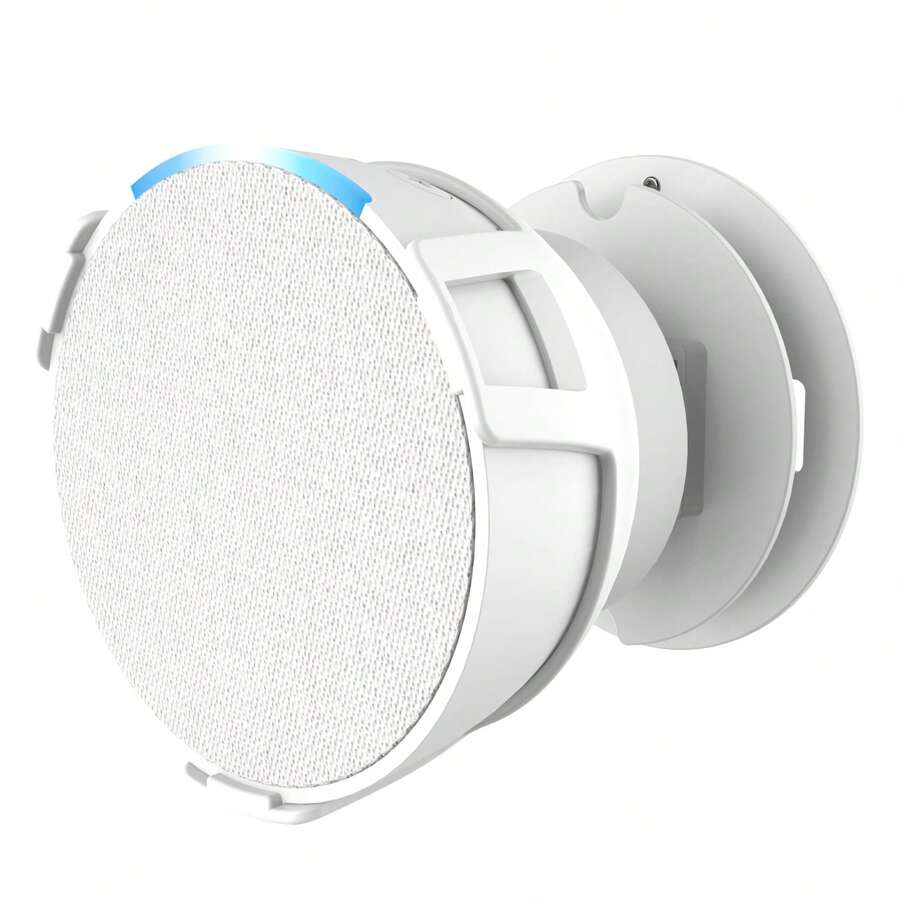 Wall Mount For  Echo Pop  Bracket Holder,Space-Saving,Perfect Cord Management,No Messy Wires Or Screws,Sturdy Voice Assistant Wall Mount,1 Pack - White - View 1