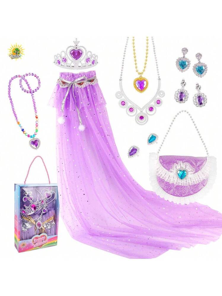 Set De Zapatos De Princesa Con Accesorios De Joyería | 3 Pares De Tacones, Coronas Y Collar | Juego De Rol Para Niñas De 3 A 6 Años | Regalo De Cumpleaños