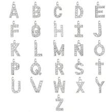 1 件全新简约密镶 A-Z 银色字母仿珍珠手链，适合女士派对 - 白色 - 查看 4