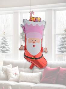 1入組聖誕小氣球聖誕老人襪子鋁箔膜小氣球聖誕晚會裝飾用品