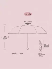 1 chiếc ô Pongee, ô du lịch màu trắng hiện đại ô dù nhỏ cho ngoài trời - trắng - Xem 4