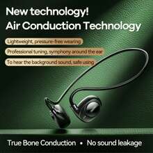 Remax非入耳式氣導無線耳機,ipx5級防水,獨特震撼音質,佩戴舒適,智慧觸控,低功耗快速連接,廣泛兼容,超強續航,輕鬆使用,fcc&ce認證,黑色 - 黑色 - 查看 4