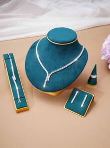 5 Unids/set De Pendientes De Circonia Cúbica A La Moda, Collar, Anillo, Traje De Pulsera Para Mujer, Fiesta De Boda, Cumpleaños, Uso Festivo