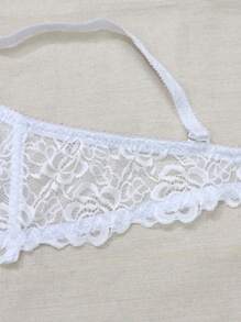 1 Stück sexy Spitzenrand Push-Up BH mit seitlicher Stütze und Verstellungsfunktion, Lingerie