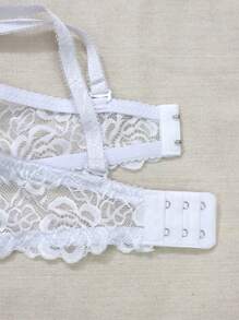 1 Stück sexy Spitzenrand Push-Up BH mit seitlicher Stütze und Verstellungsfunktion, Lingerie