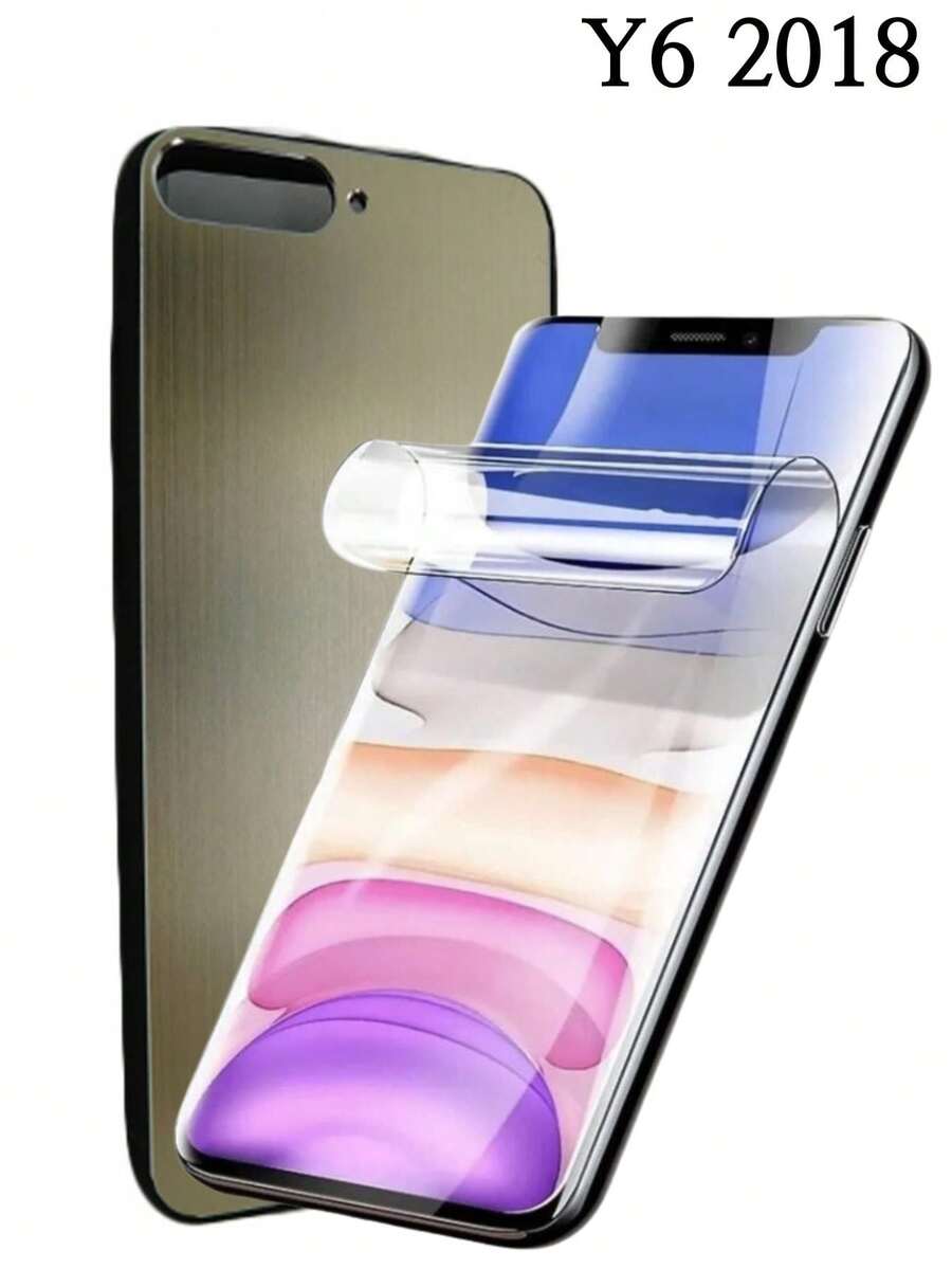 Mobile Case For Huawei Y6 2018 Plus Mica Hydrogel Heavy Duty Aluminum Bumper Case - 黑色 - 查看 1