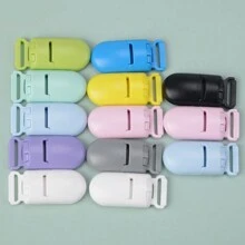 13pcs Diy Handmade Plastic Clip, Multicolored Pacifier Clip With String, Flip Cover Anti-fall Accessory Clip