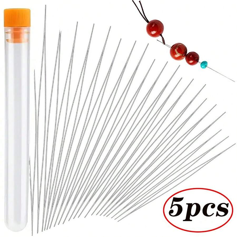 5入組穿珠針頭,開口針頭,扭曲針頭,diy珠子手鍊,珠寶工具,項鍊製作用品,手工針頭配件 - 串珠針 - 查看 1