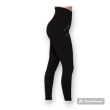 leggings tipo costillero con cierres - Negro - Ver 3