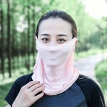 Mặt nạ chống nắng chống tia cực tím 1 chiếc, Xe đạp ma thuật ngoài trời, Băng đô thể thao trên băng mùa hè, Bảo vệ chống nắng treo tai, Dây chuyền nam và nữ chống gió - màu đen - Xem 8