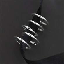 1pc 925 Sterling Silver Ring With 26 Letters, Suitable For Women's Daily Wear
