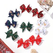 10 件隨機顏色兒童聖誕髮夾,女嬰派對髮飾