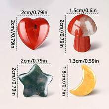 Xiacheng A Pack Of Crystal Mushroom/Heart/Moon/Star Mixed Ornaments For Pot, Aquarium Decoration, Yoga Energy Gemstone
