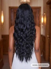 30"合成髮黑色長捲髮假髮假髮,假髮適合假日聚會的女裝髮型。 - 黑色 - 查看 2