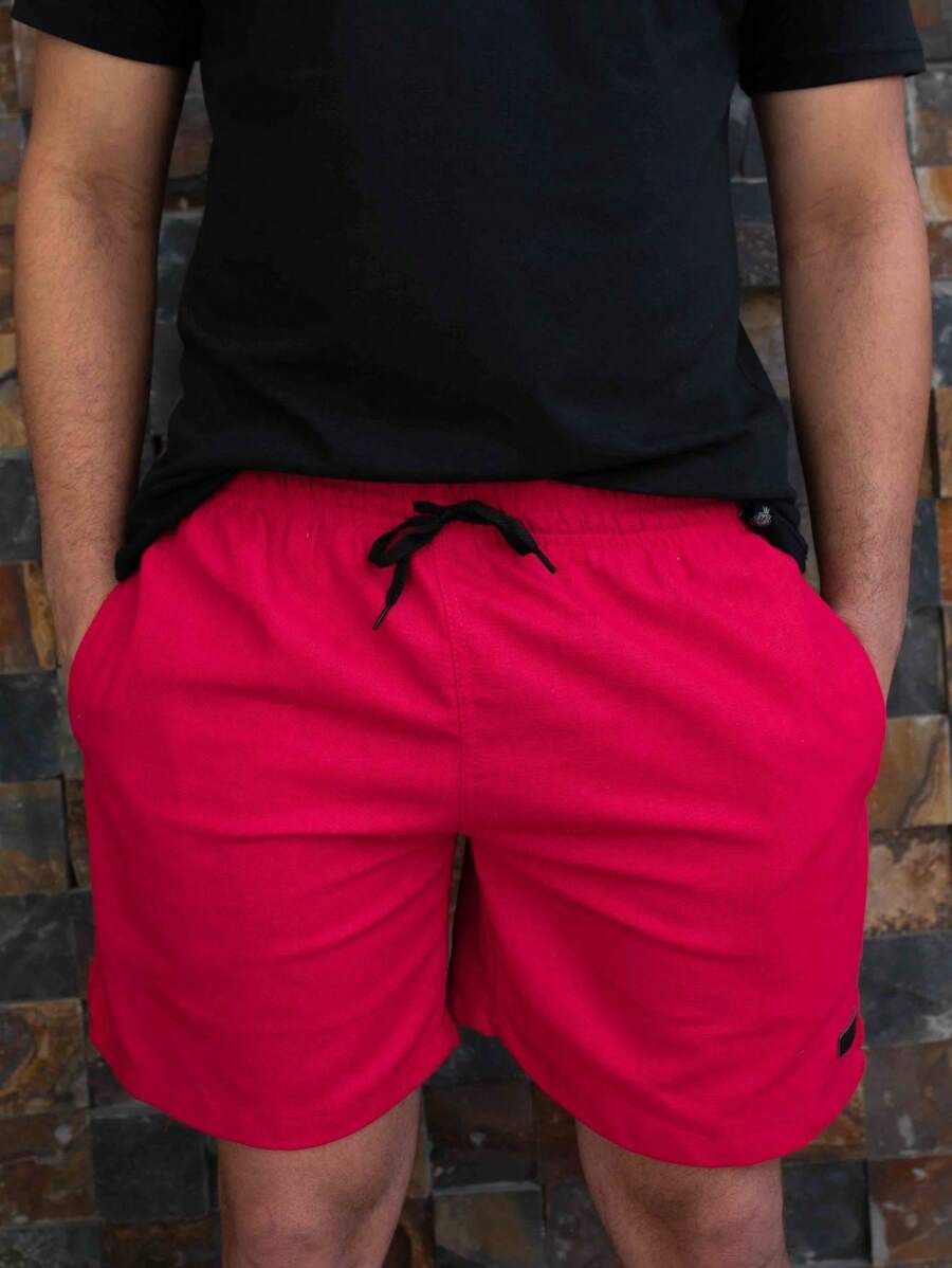 Men Shorts - Red - View 1