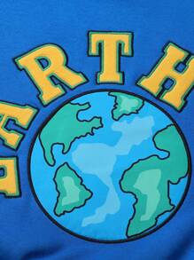 Annil Felpa sportiva spessa e calda per ragazzi con collo rotondo e tessuto in pile blu casual