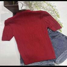 Women Knit Tops - Đỏ - Xem 2