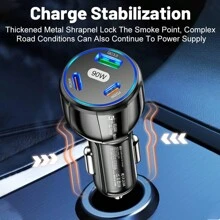 車載快速充電器,90w C 型車載充電器汽車配件,汽車配件點煙器 Usb 車載充電器兼容 Iphone 15 14/13/12/mini/pro/pro Max - 彩色 - 查看 2