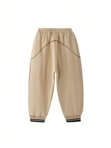 Annil Boys' Pure Cotton Thickened Warm And Loose Fitting Sports Pants Apricot - Apricot - View 2