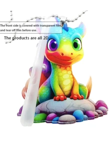 1個酷炫龍形有機玻璃裝飾品,汽車配件,內飾後視鏡掛飾,平面裝飾,不包含手袋和鑰匙圈飾品。