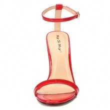Unisex Men's Women's Strappy Sandals Heels, Stilletos High Heeled Sandals - 紅色鏡面 - 查看 2