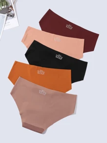 5-Pack Seamless Ladies Panties, Stretch Comfort Shaping Panty Briefs - Multicolor - View 5