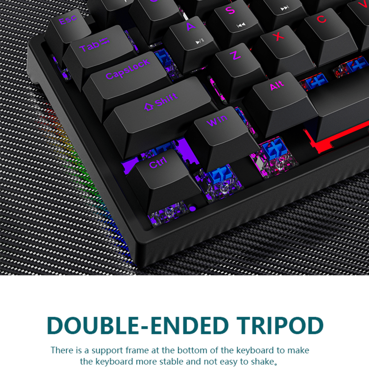 61 key Axis Game Mechanical Keyboard,Typec Hot swapping,9 lighting