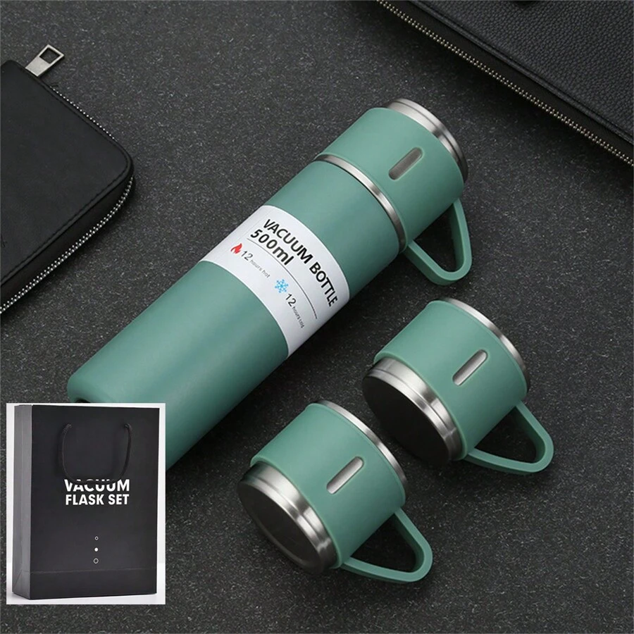 1 件 500 毫升/16.9 盎司不銹鋼真空隔熱咖啡杯,帶咖啡杯,適合冷熱飲料、水瓶、學校用品、商務和戶外使用