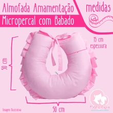 MeF Mae e Filho Kit Ninho Redutor de Berço Bebê + Almofada Amamentação para Amamentar 100% Poliéster com Enchimento - Rosa Bebê - Visão 7