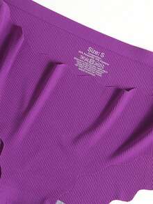 4pcs/pack Lady's Seamless Triangle Panties With Lace Hem - Multicolor - View 5