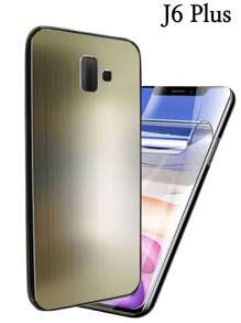 Mobile Case For Galaxy J6 Plus Plus Mica Hydrogel Heavy Duty Aluminum Bumper Case - 金色 - 查看 1