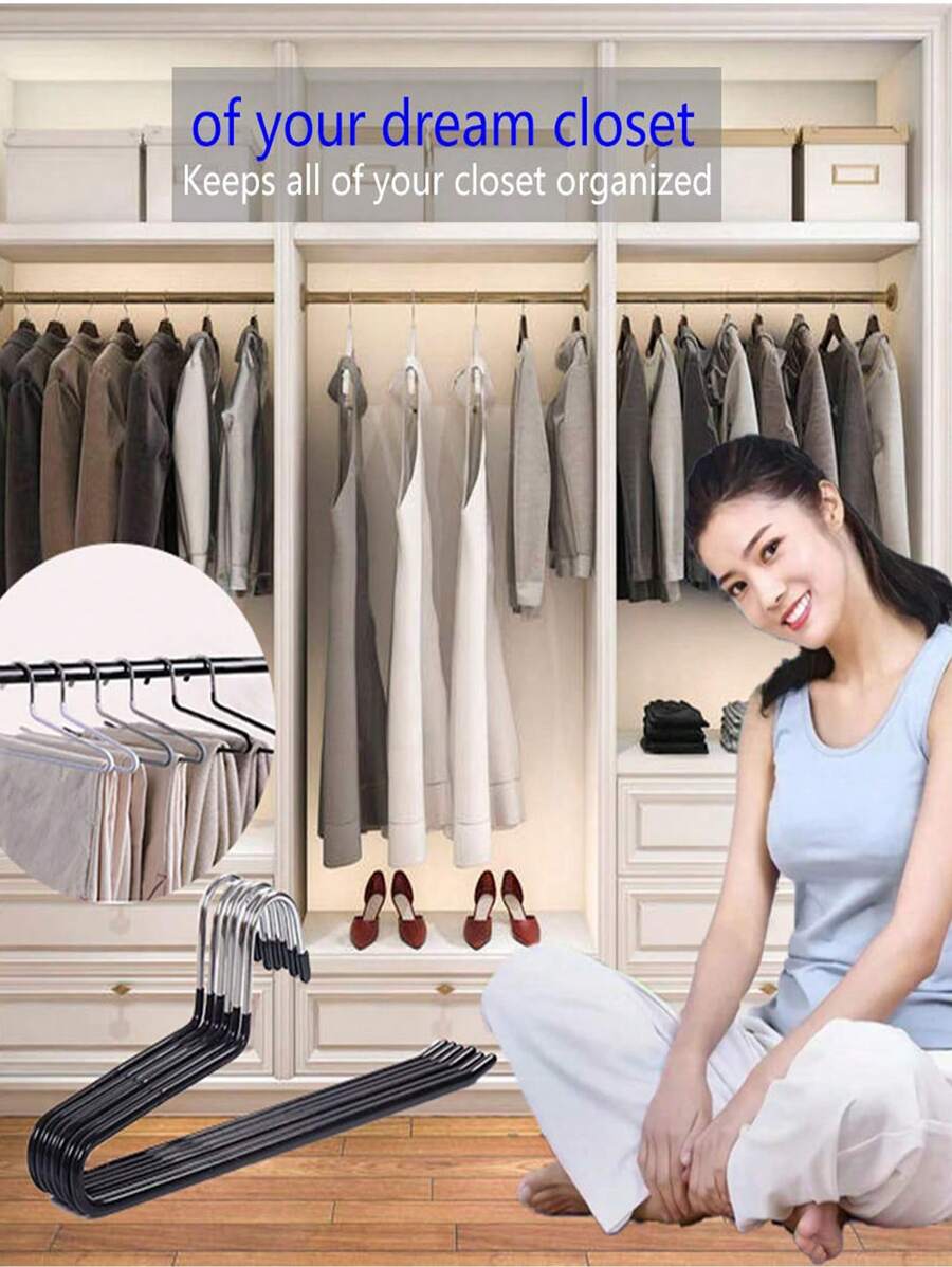 10pcs 36cm AntiSlip Open Ended Pants Hangers & Jeans Hangers For