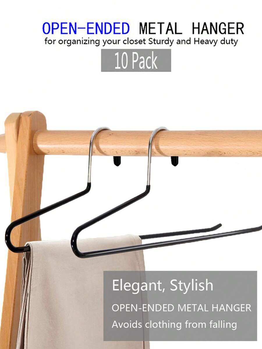 10pcs 36cm AntiSlip Open Ended Pants Hangers & Jeans Hangers For