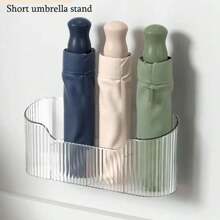 1入組長短柄雨傘收納架,壁掛設計,無需鑽孔,極簡風格,適用於家居