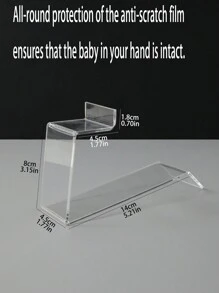 1pc Acrylic L-Shaped High-Heel Sport Shoe Support Stand For Display, With Protective Film - Clear - View 2