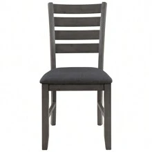 Nestfair Gray 6-Piece Wooden Dining Set with 4 Chairs and Bench
