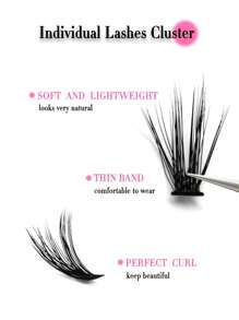 Miss Wink 50D Fluffiga Naturliga 3D Individuella Ögonfransförlängningar 8-16mm Blandade 0.05mm/0.07mm C/D Böjda, 12 Rader 240 Fransar, Vattentäta, Mjuka, Lättviktiga, Handgjorda, För Lätt/Full Makeup, Vardagskläder, Fester, Evenemang, Franskluster, Ögonfranskluster, Individuella Ögonfransar, Fransar, Lösögonfransar - Svart - Visa 7