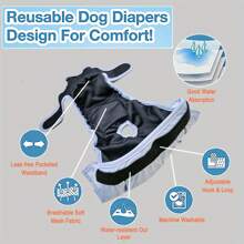 3pcs Reusable Female Dog Dress Diapers, Water-Resistant Dog Diaper, Absorbent & Leak-Free Washable Dog Panties Diaper Skirt For Dogs In Heat, Period, Incontinence, Or Excitable Urination - Multicolor - View 7