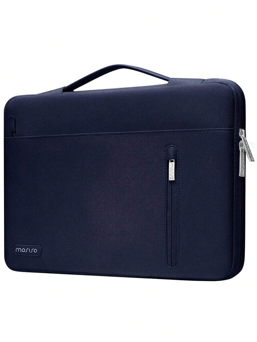 MOSISO 360 Protective Laptop Sleeve Bag Compatible with MacBook Air/Pro, 13-16inch Notebook, Horizontal Bag with Belt&Right Pocket - Màu xanh hải quân - Xem 1