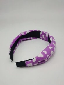 1入女性可愛心形結綁米色毛絨髮箍,時尚保暖的日常穿戴及慶祝活動髮飾