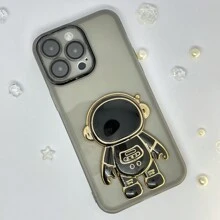 1 gọng kính mạ điện nhiều màu sắc & các lỗ khoét chính xác & TPU mờ chống rơi + Giá đỡ kiểu phi hành gia tương thích với ốp điện thoại , phiên bản quốc tế, không phải phiên bản nội địa. - màu đen - Xem 9